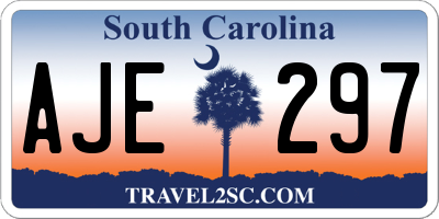 SC license plate AJE297