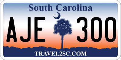 SC license plate AJE300