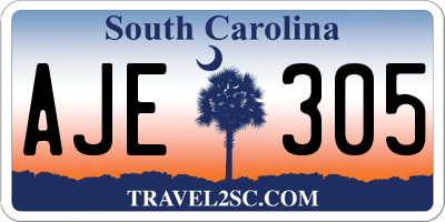 SC license plate AJE305