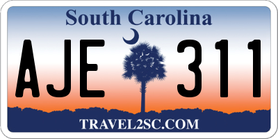 SC license plate AJE311