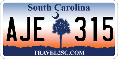 SC license plate AJE315