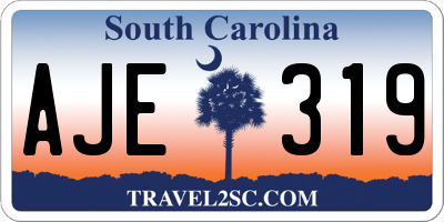 SC license plate AJE319