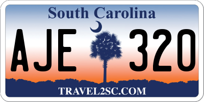 SC license plate AJE320