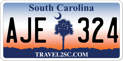 SC license plate AJE324