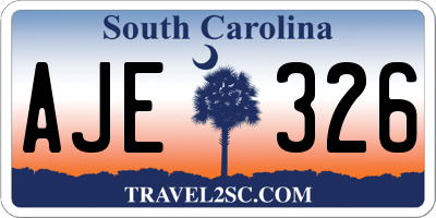 SC license plate AJE326
