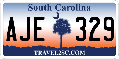 SC license plate AJE329