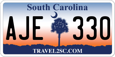 SC license plate AJE330