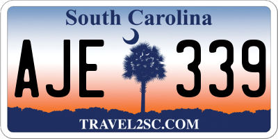 SC license plate AJE339