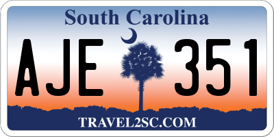 SC license plate AJE351