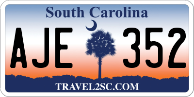 SC license plate AJE352