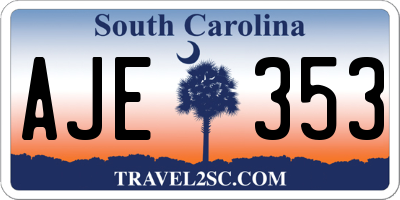 SC license plate AJE353