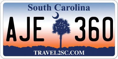 SC license plate AJE360