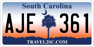 SC license plate AJE361