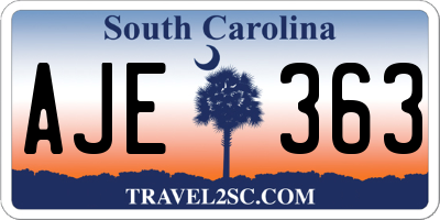 SC license plate AJE363