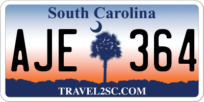 SC license plate AJE364