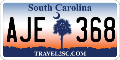 SC license plate AJE368