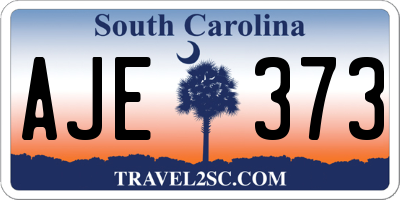 SC license plate AJE373