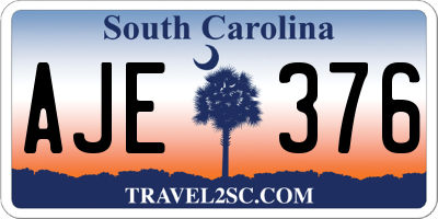 SC license plate AJE376