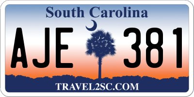 SC license plate AJE381