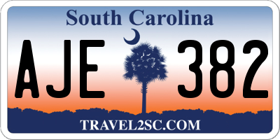 SC license plate AJE382