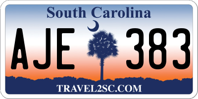 SC license plate AJE383
