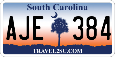 SC license plate AJE384