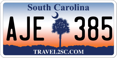 SC license plate AJE385