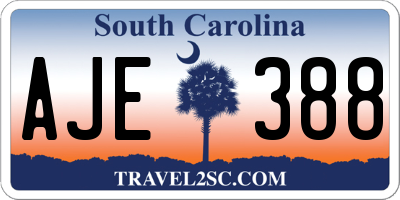 SC license plate AJE388