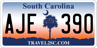 SC license plate AJE390