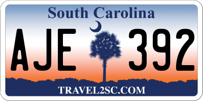 SC license plate AJE392