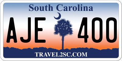 SC license plate AJE400