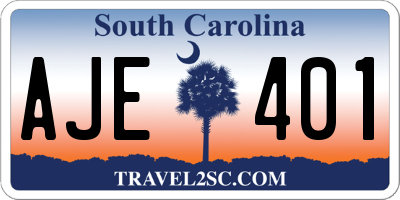 SC license plate AJE401
