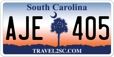 SC license plate AJE405