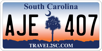 SC license plate AJE407