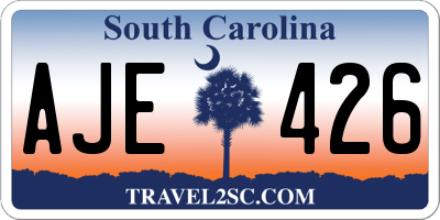 SC license plate AJE426