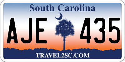 SC license plate AJE435