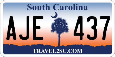 SC license plate AJE437