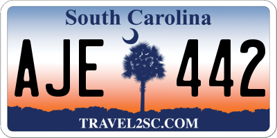SC license plate AJE442