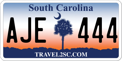SC license plate AJE444