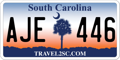 SC license plate AJE446