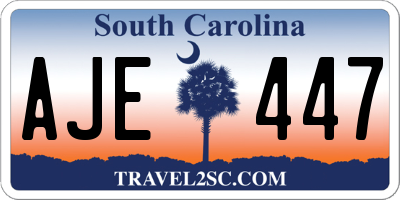 SC license plate AJE447