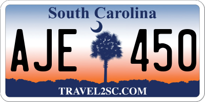 SC license plate AJE450