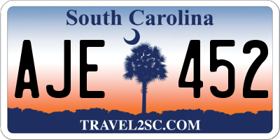 SC license plate AJE452