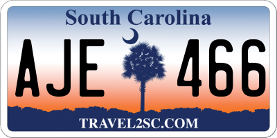 SC license plate AJE466