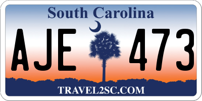SC license plate AJE473