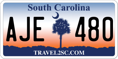 SC license plate AJE480