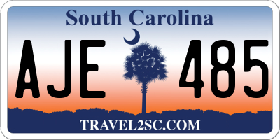 SC license plate AJE485