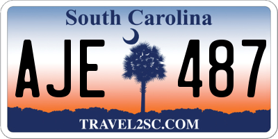 SC license plate AJE487