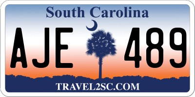 SC license plate AJE489