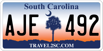 SC license plate AJE492